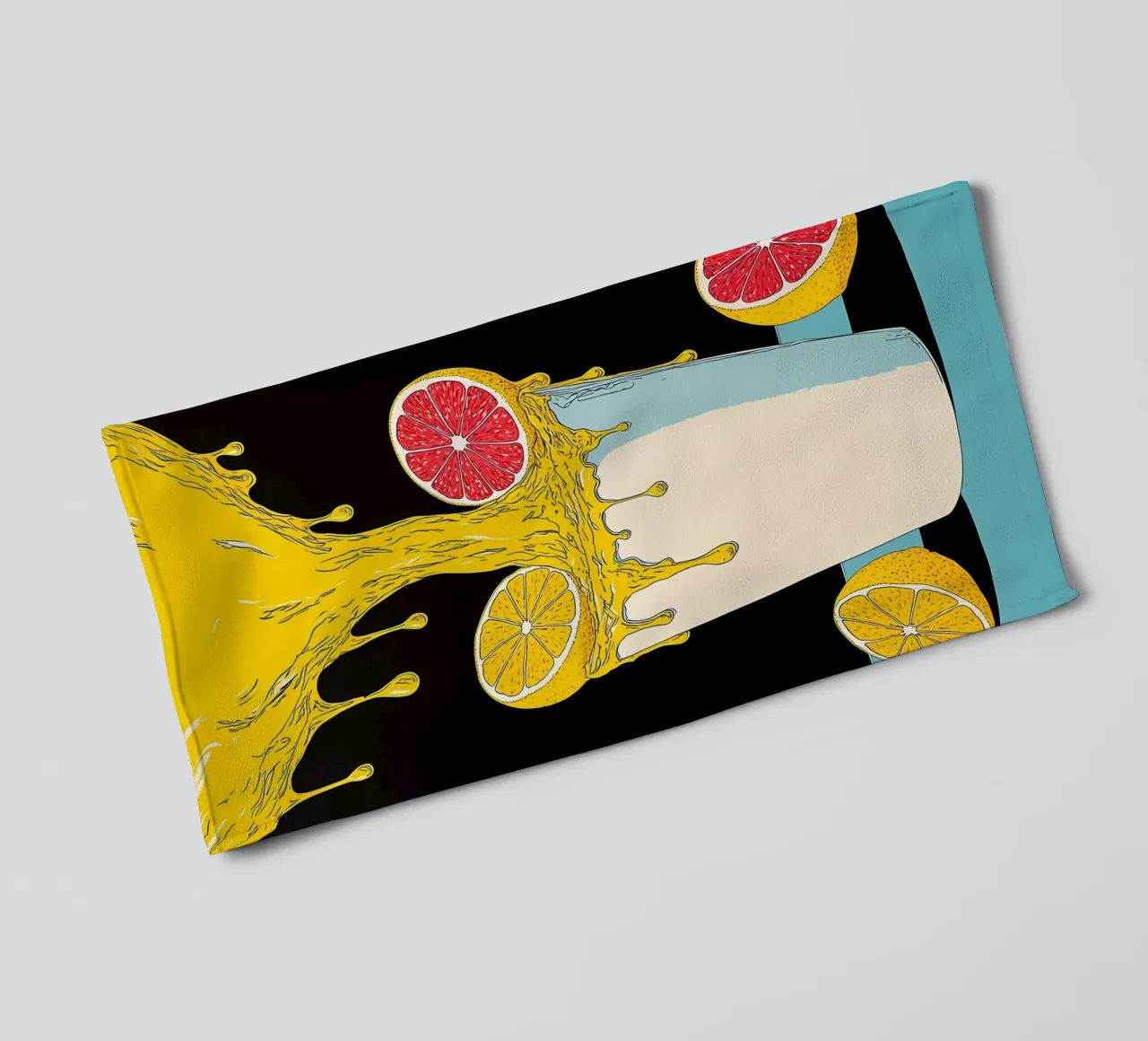 Zitronensaft - Pop Art Handtuch von ColorCrash Gallery