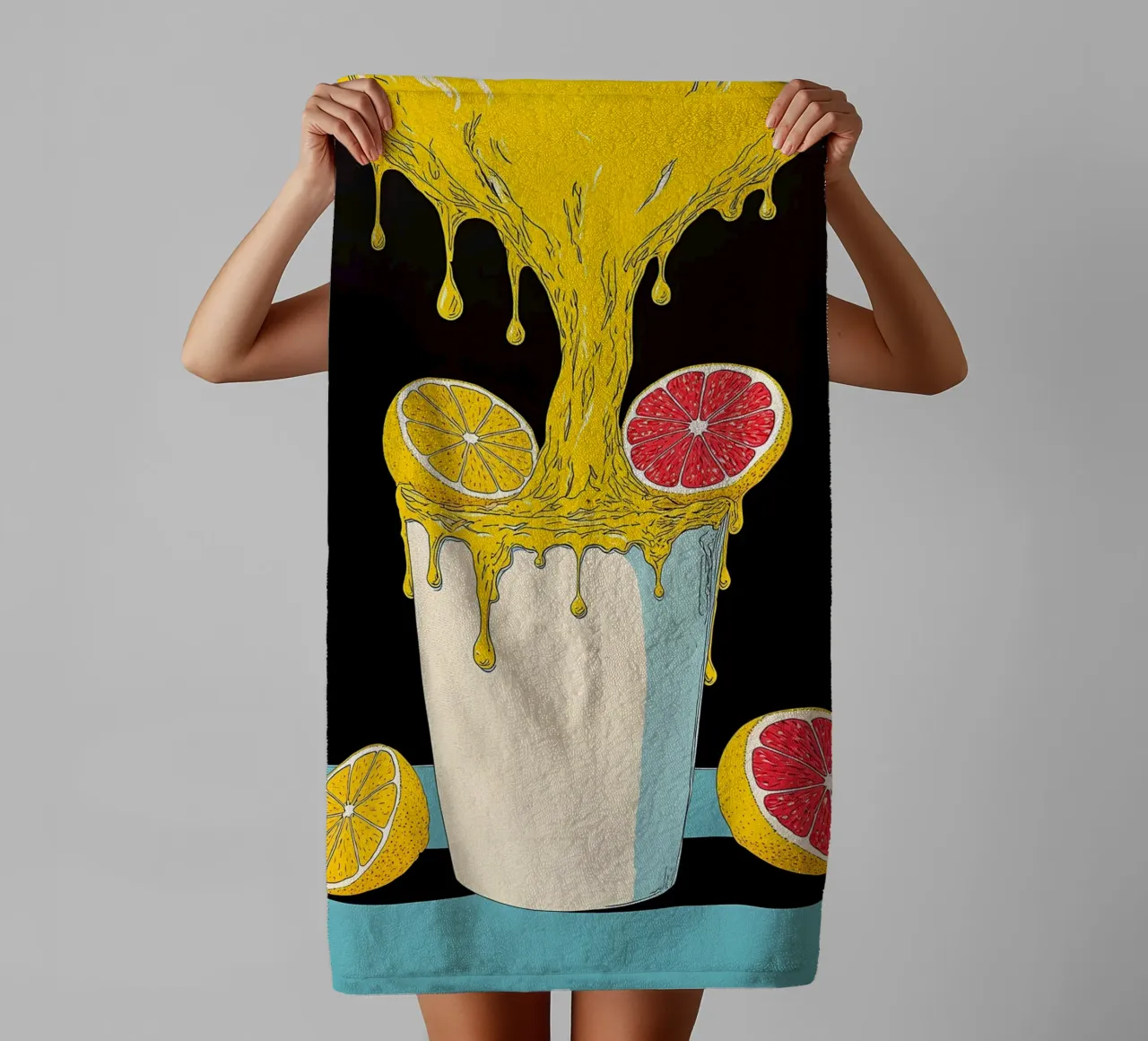 Zitronensaft - Pop Art Handtuch von ColorCrash Gallery