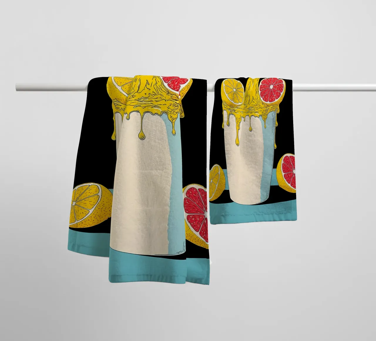 Zitronensaft - Pop Art Handtuch von ColorCrash Gallery