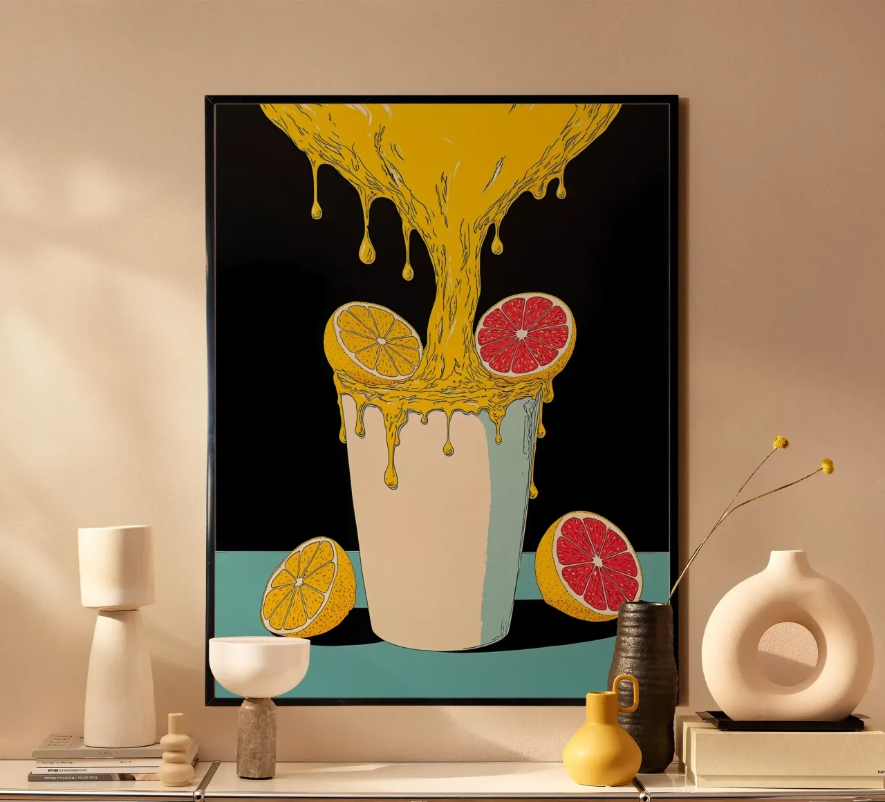 Zitronensaft - Pop Art Hahnemühle von ColorCrash Gallery