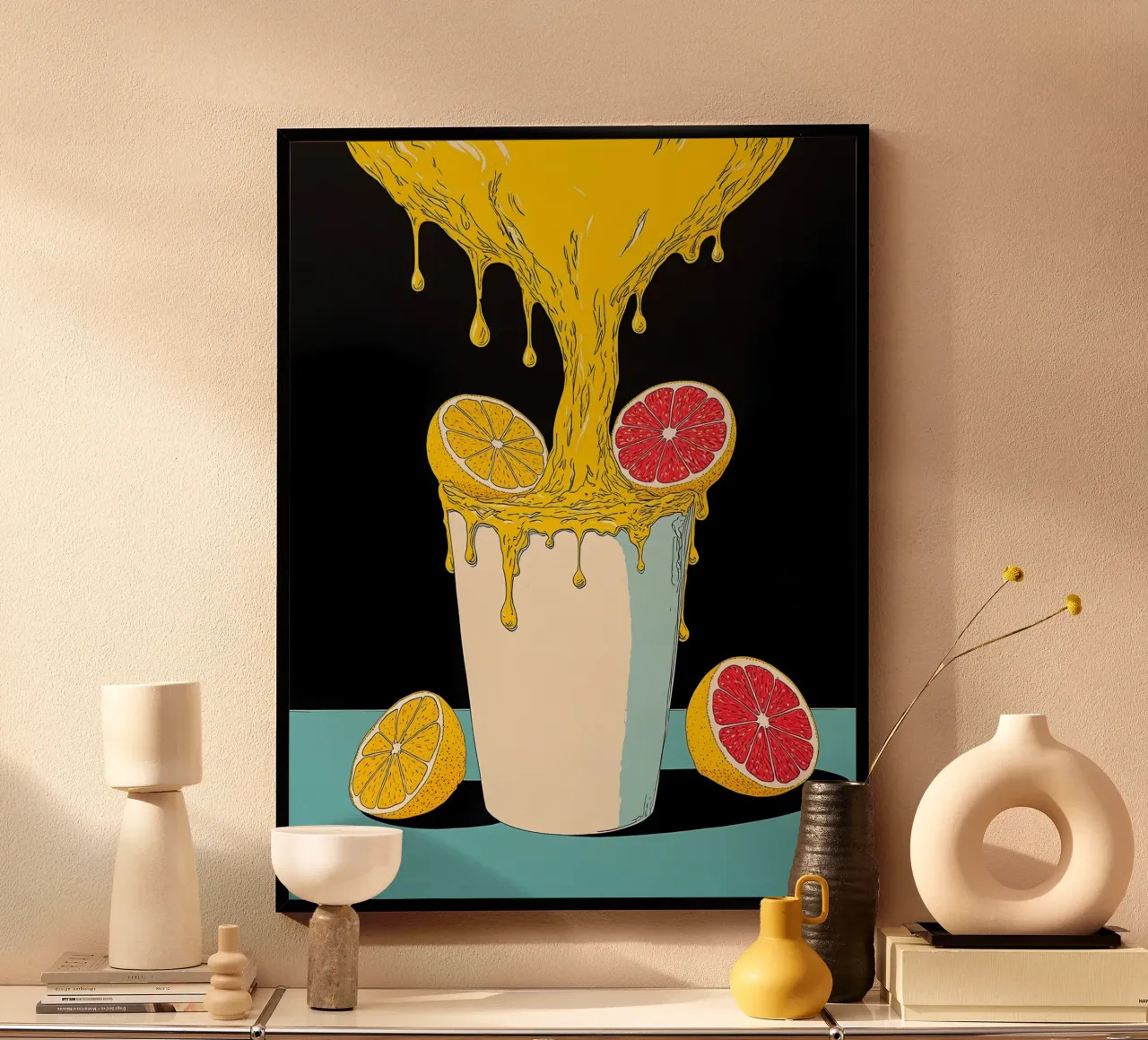 Zitronensaft - Pop Art Hahnemühle von ColorCrash Gallery