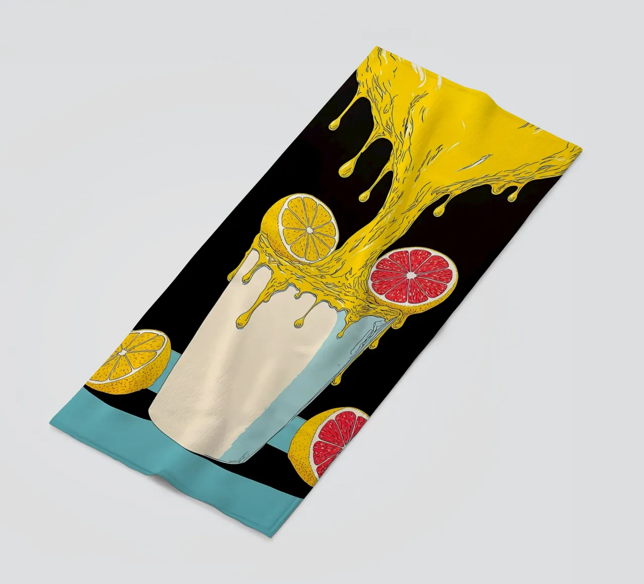 Lemon Juice - Pop Art beach towel by ColorCrash Gallery