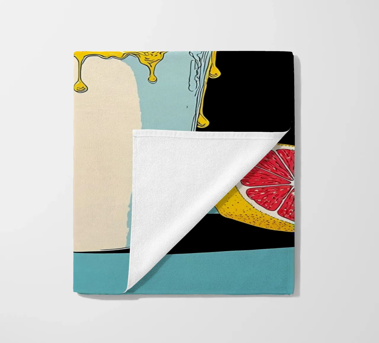 Lemon Juice - Pop Art beach towel by ColorCrash Gallery