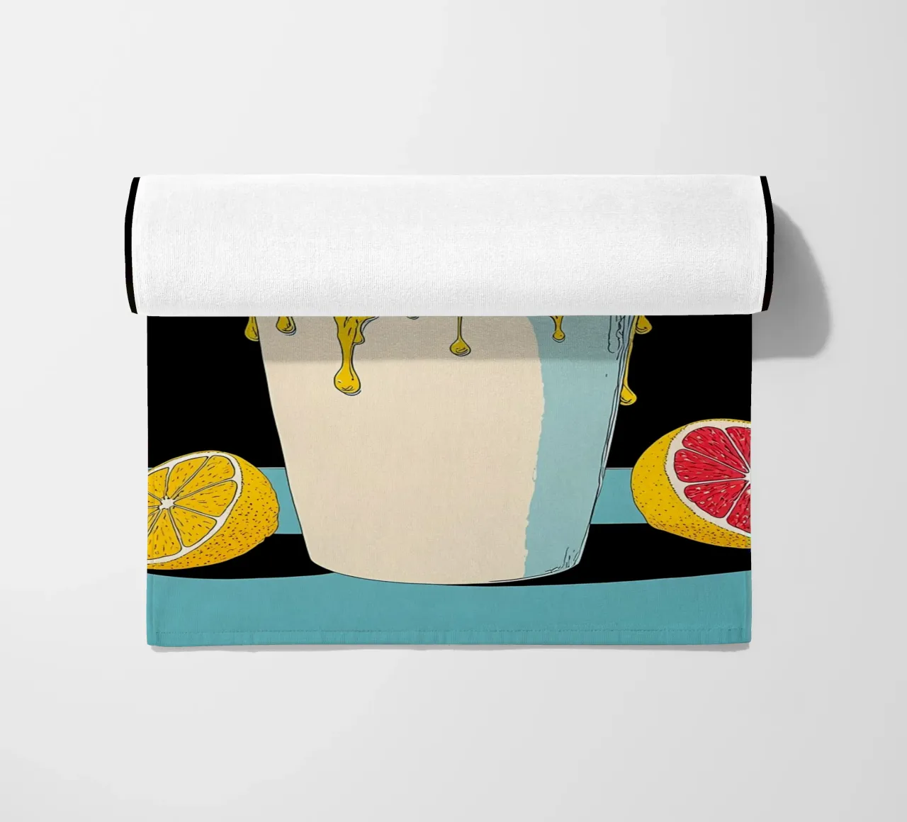 Lemon Juice - Pop Art beach towel by ColorCrash Gallery