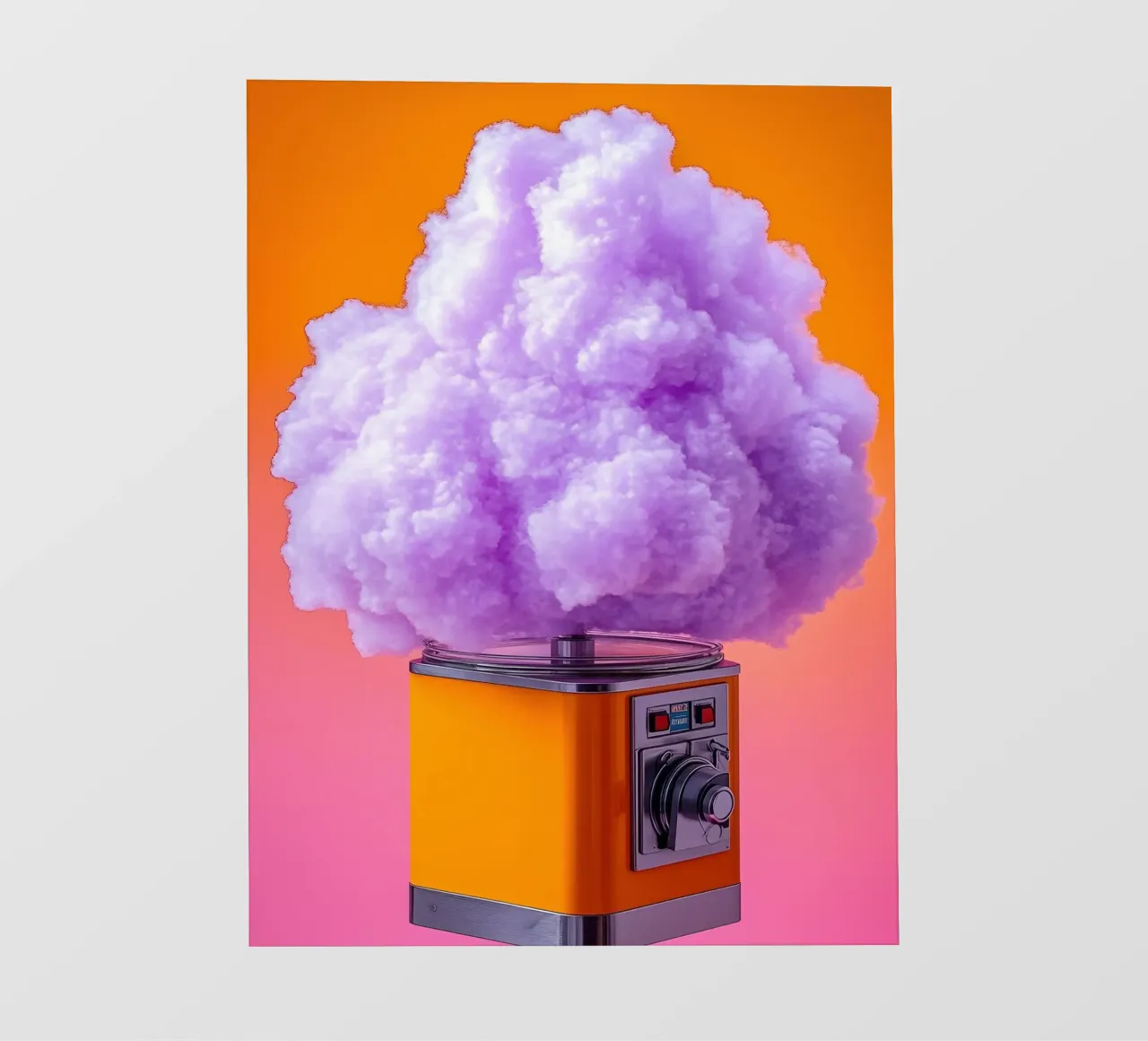 Máquina de algodón de azúcar - Pop Art lámina retroiluminada de ColorCrash Gallery