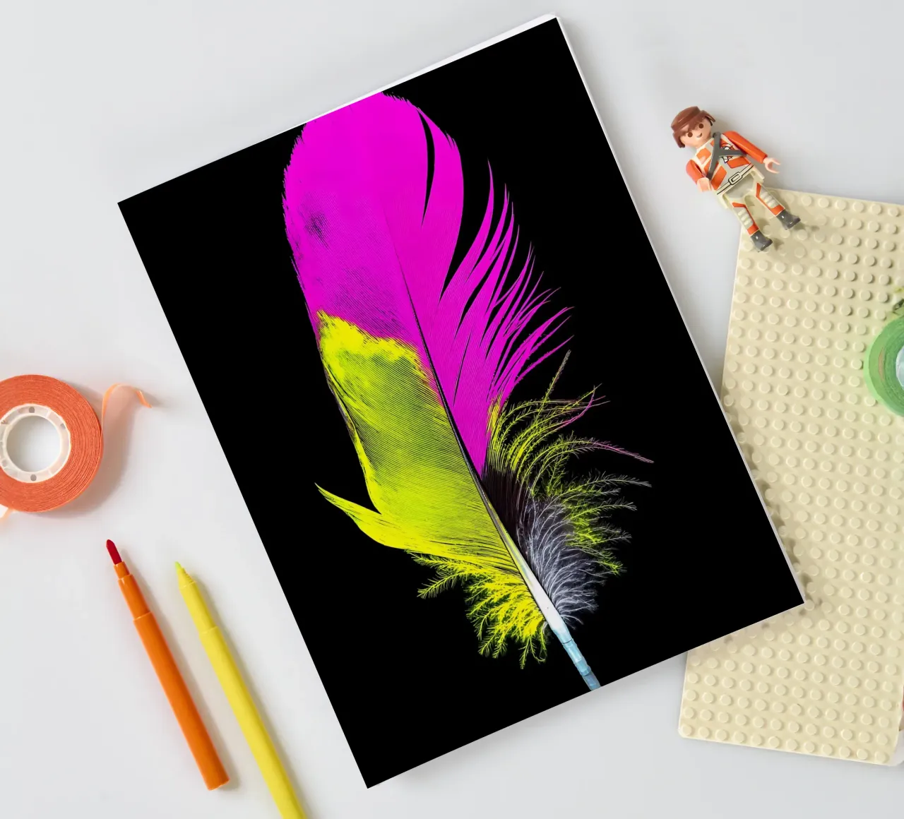 Feather - Pop Art notebook by ColorCrash Gallery