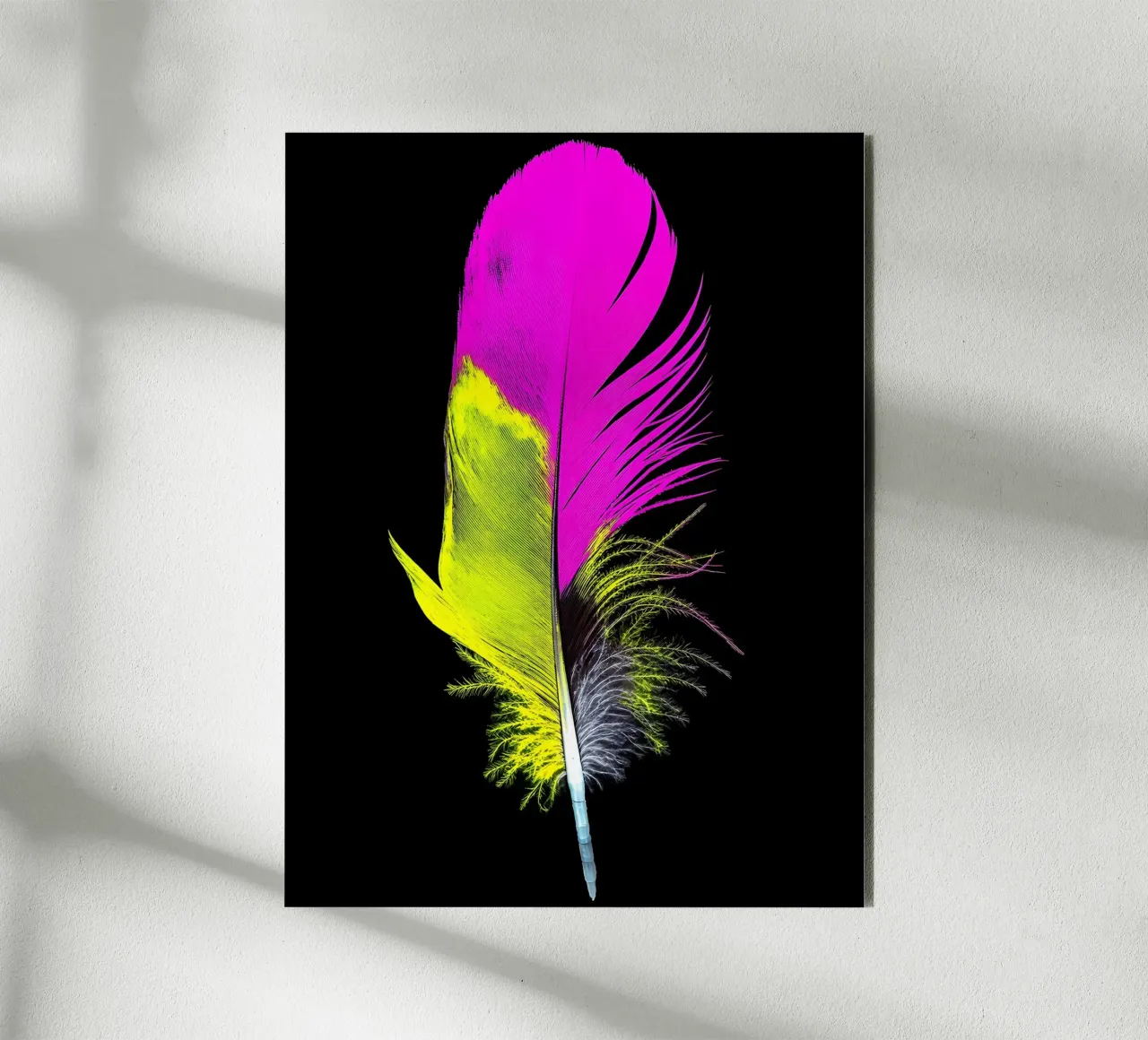 Feder - Pop Art Alu-Dibond von ColorCrash Gallery