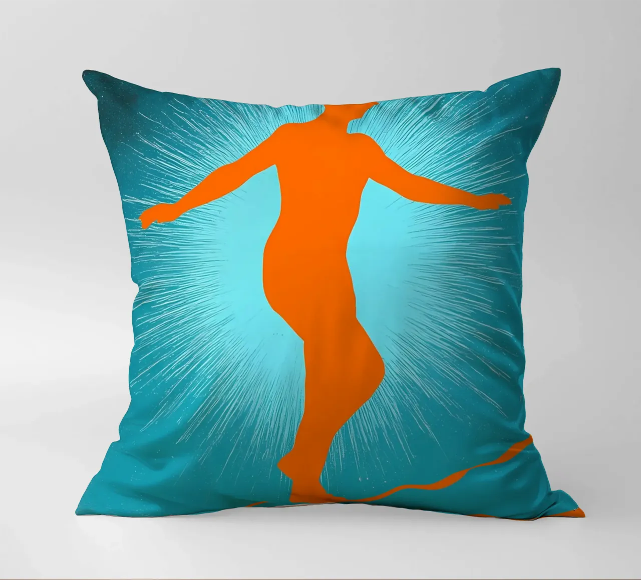 Persona in equilibrio su una corda - Pop Art cuscino da ColorCrash Gallery