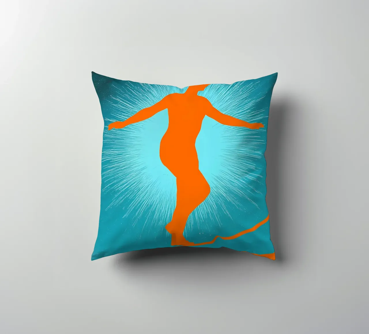 Persona in equilibrio su una corda - Pop Art cuscino da ColorCrash Gallery