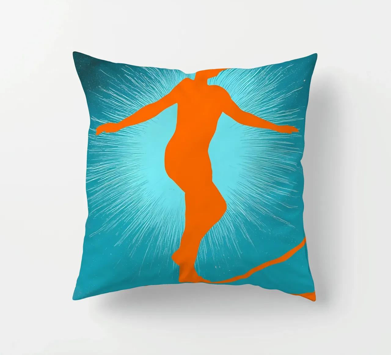 Persona in equilibrio su una corda - Pop Art cuscino da ColorCrash Gallery