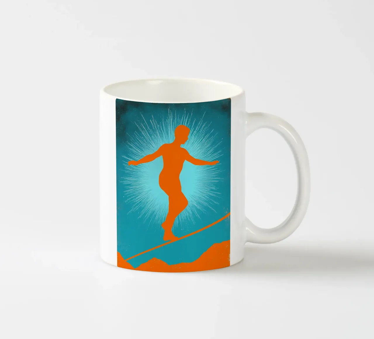 Persona in equilibrio su una corda - Pop Art tazza in ceramica da ColorCrash Gallery