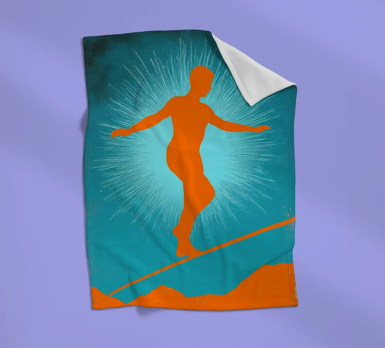 Persona in equilibrio su una corda - Pop Art coperta in pile da ColorCrash Gallery