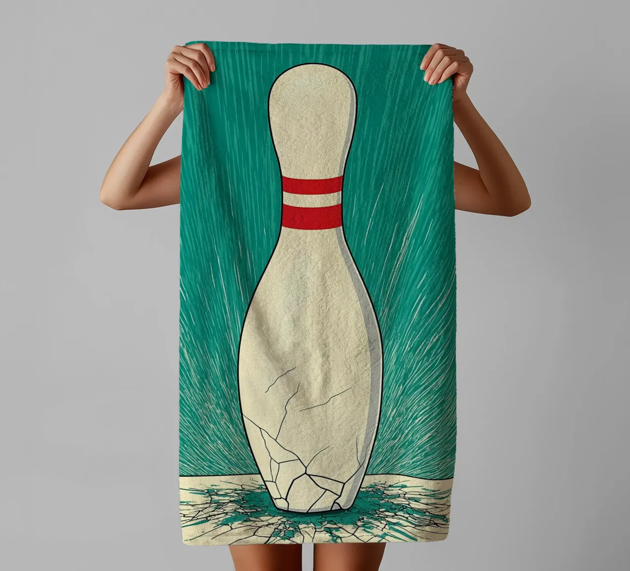 Bowling - Pop Art towel by ColorCrash Gallery