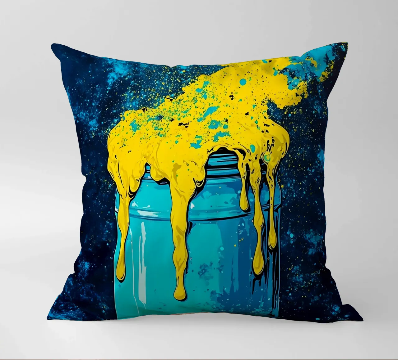 Vaso riempito con esplosione di colori - Pop Art cuscino da ColorCrash Gallery