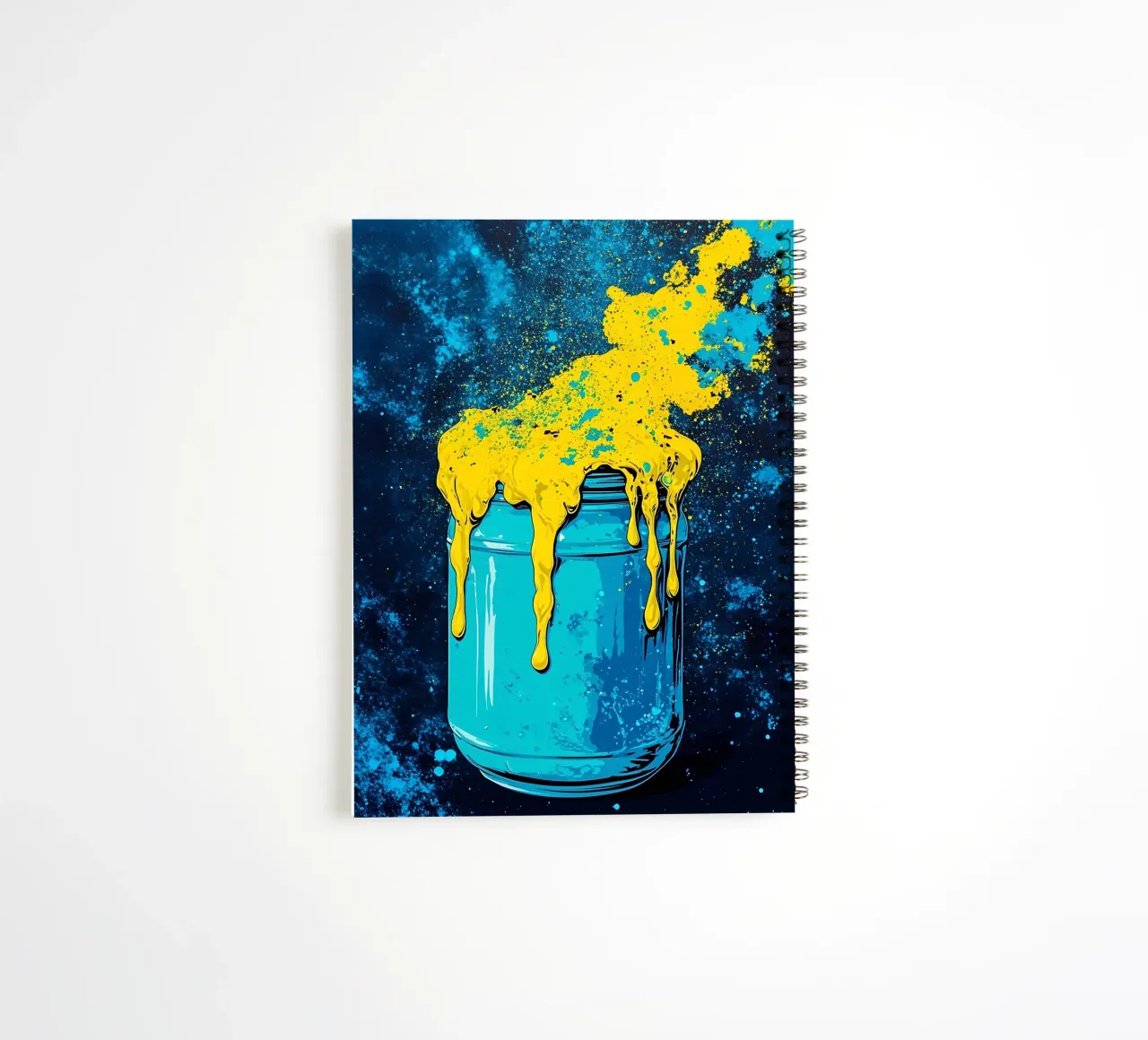 Filled Jar With Color Explosion - Pop Art spiral notebook by ColorCrash Gallery