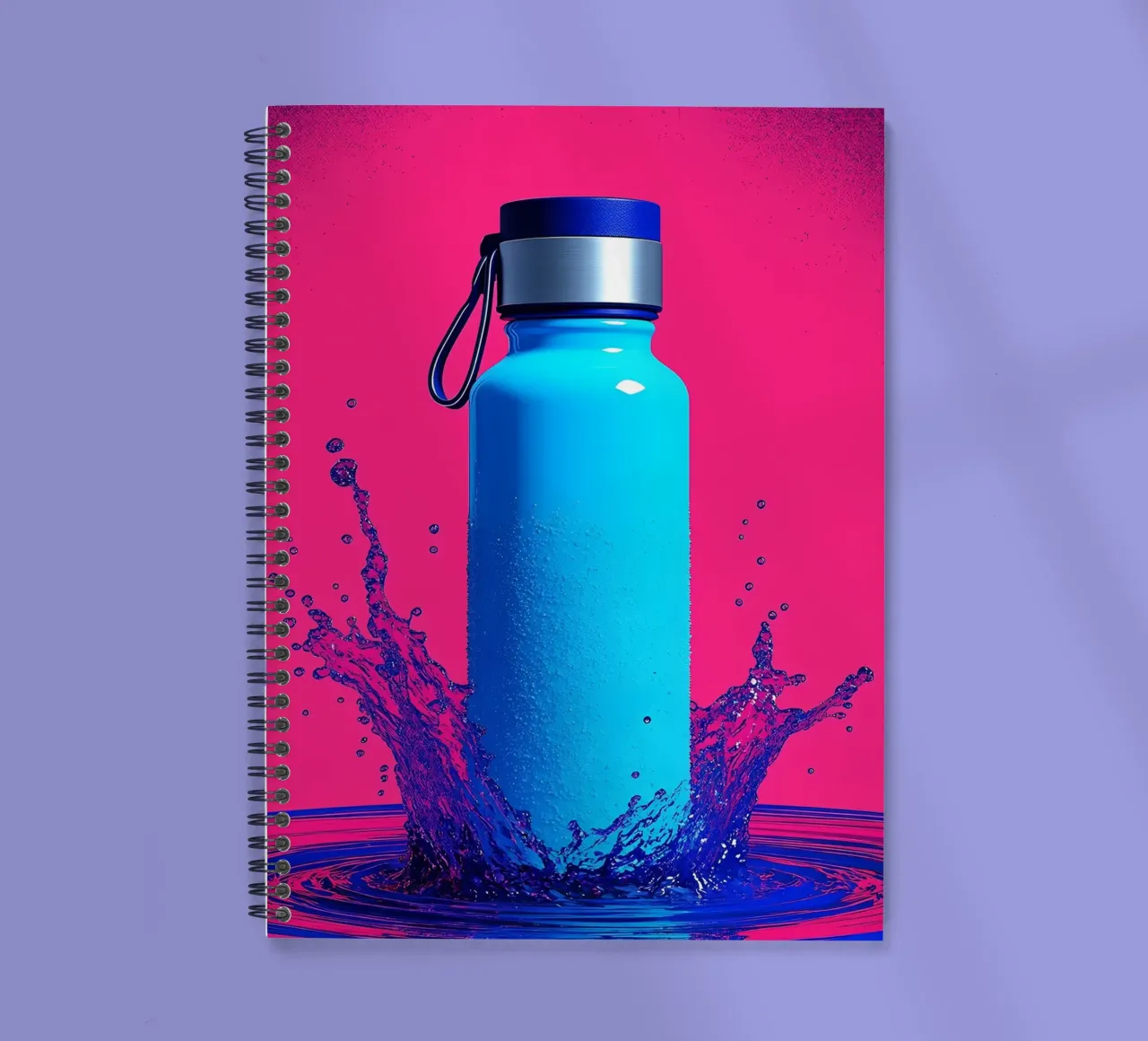 Water Bottle - Pop Art spiral notebook by ColorCrash Gallery