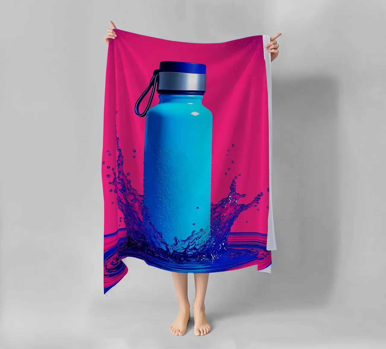 Bottiglia d'acqua - Pop Art telo mare da ColorCrash Gallery