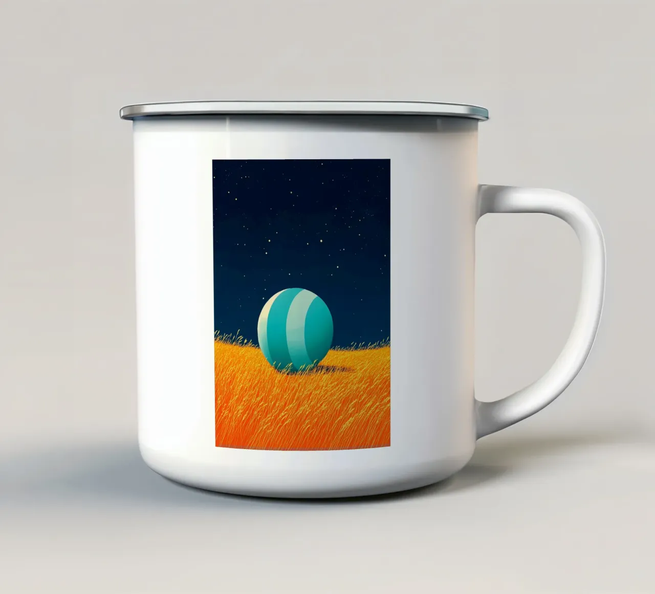 Ball In Open Field - Pop Art emaille mok van ColorCrash Gallery