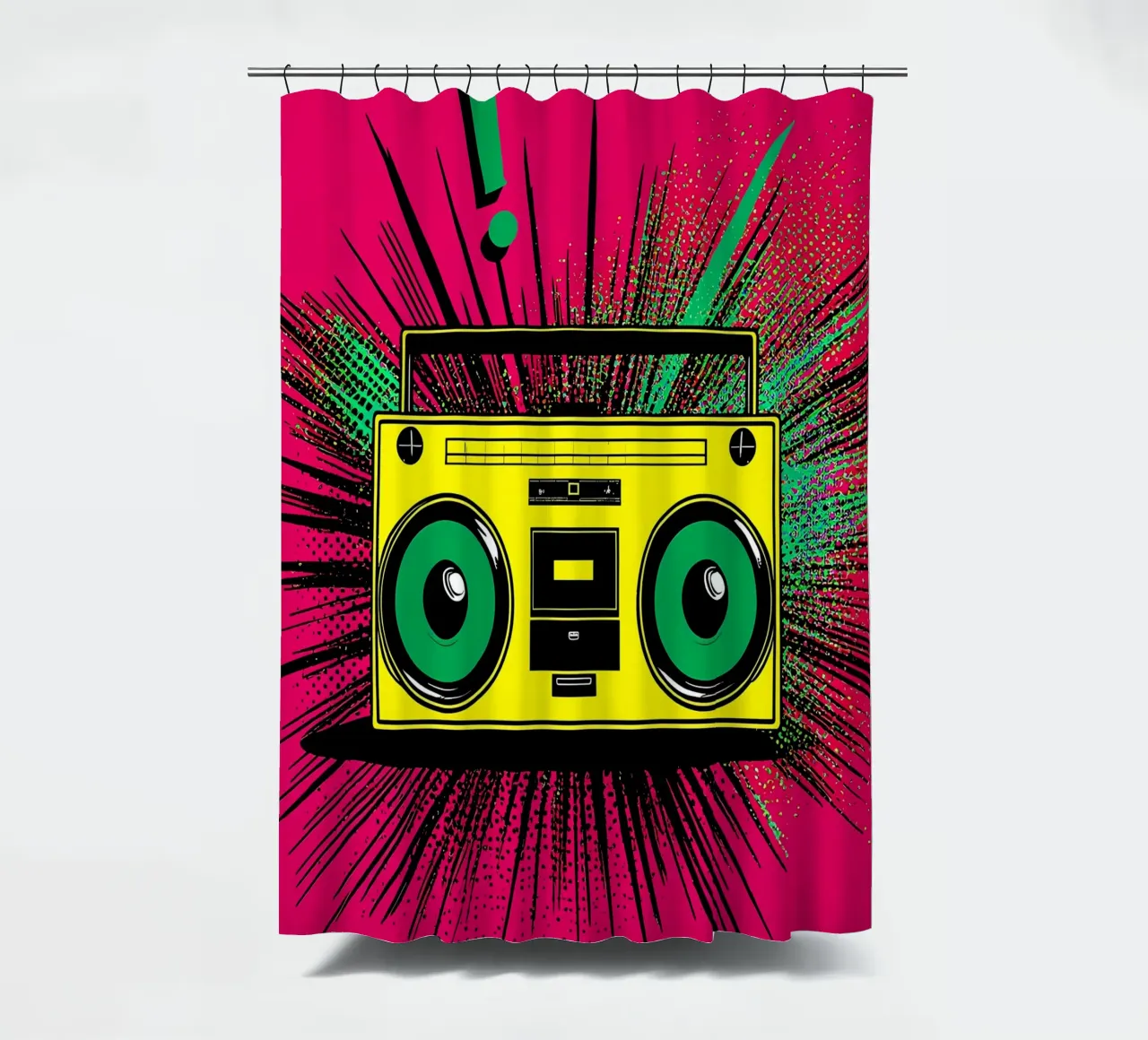 Boombox - Pop Art shower curtain by ColorCrash Gallery