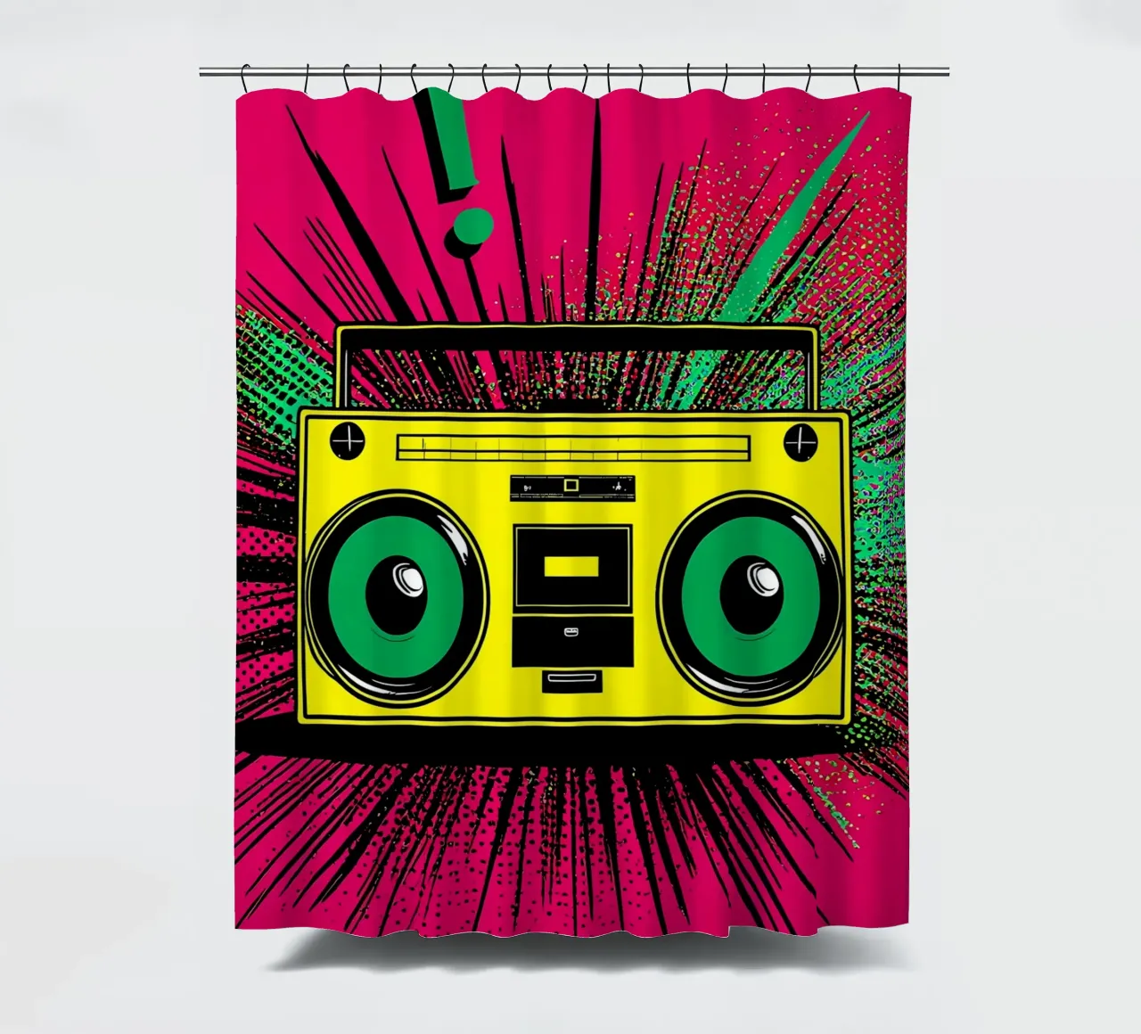 Boombox - Pop Art shower curtain by ColorCrash Gallery