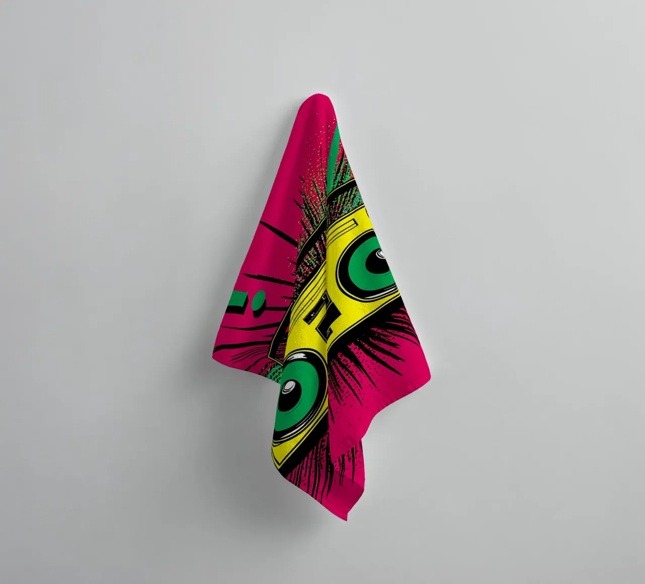 Boombox - Pop-Art Handtuch von ColorCrash Gallery