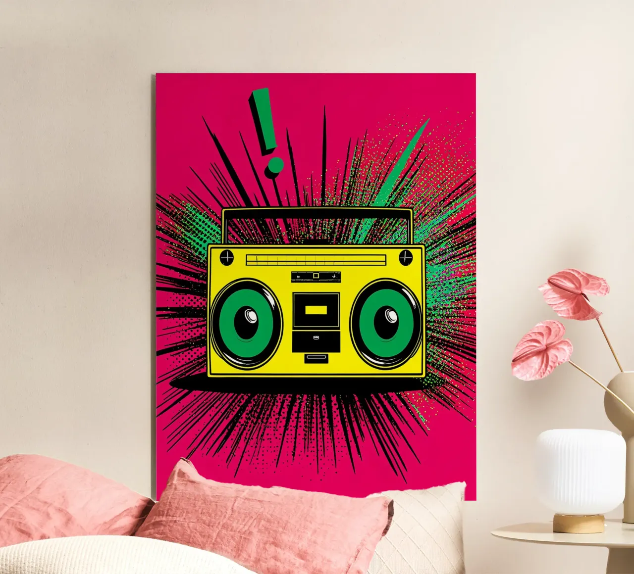 Boombox - Pop-Art Forex-Platte von ColorCrash Gallery