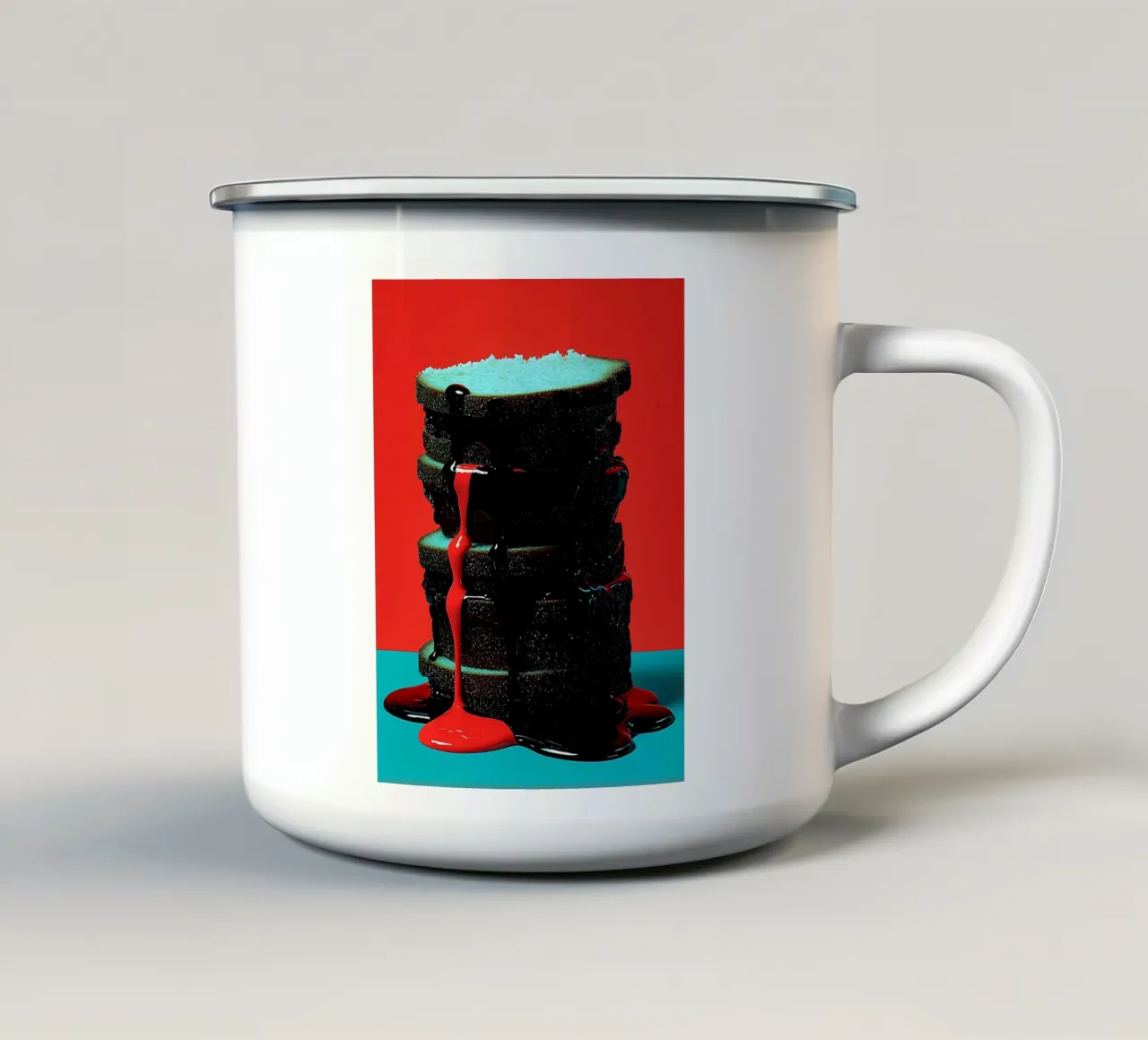 Pila di pane - Pop Art tazza in smalto da ColorCrash Gallery