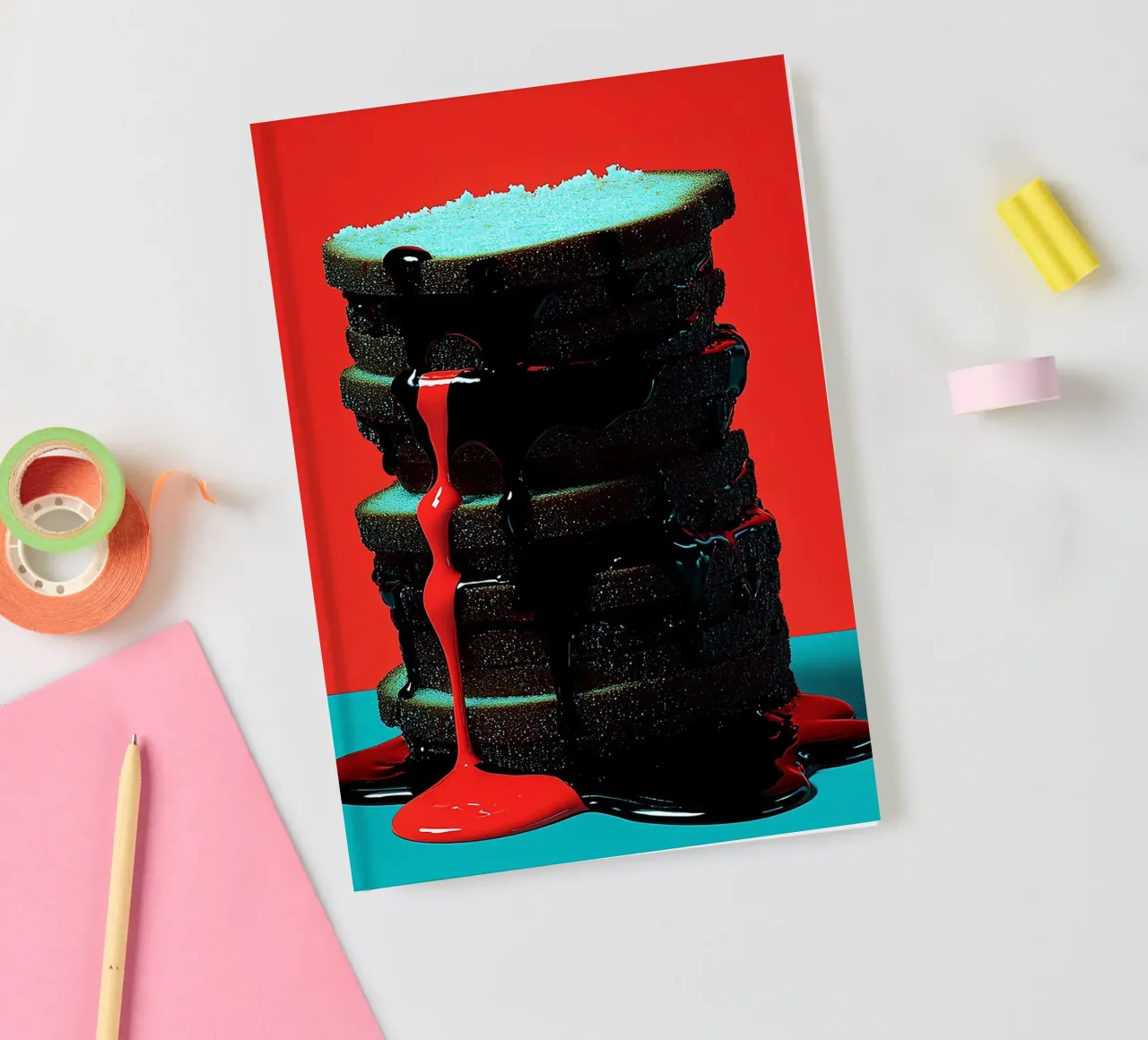 Stack Of Bread - Pop Art notebook by ColorCrash Gallery