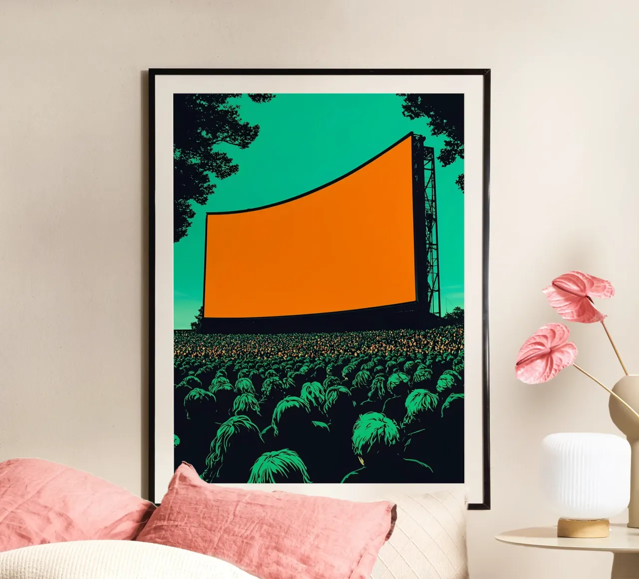 Concerto all'aperto - Pop Art poster con telaio in alluminio da ColorCrash Gallery