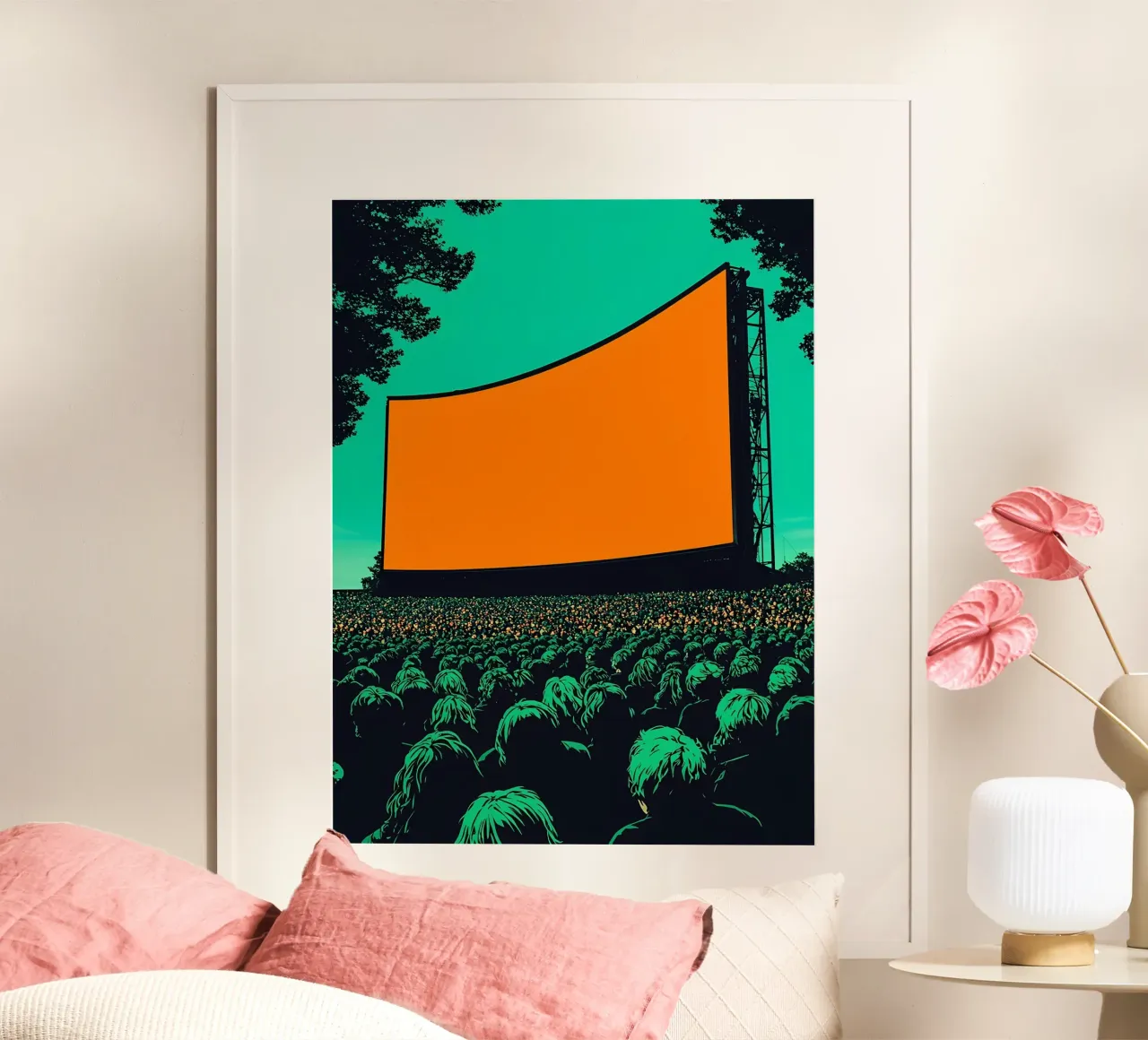 Concerto all'aperto - Pop Art poster con telaio in alluminio da ColorCrash Gallery