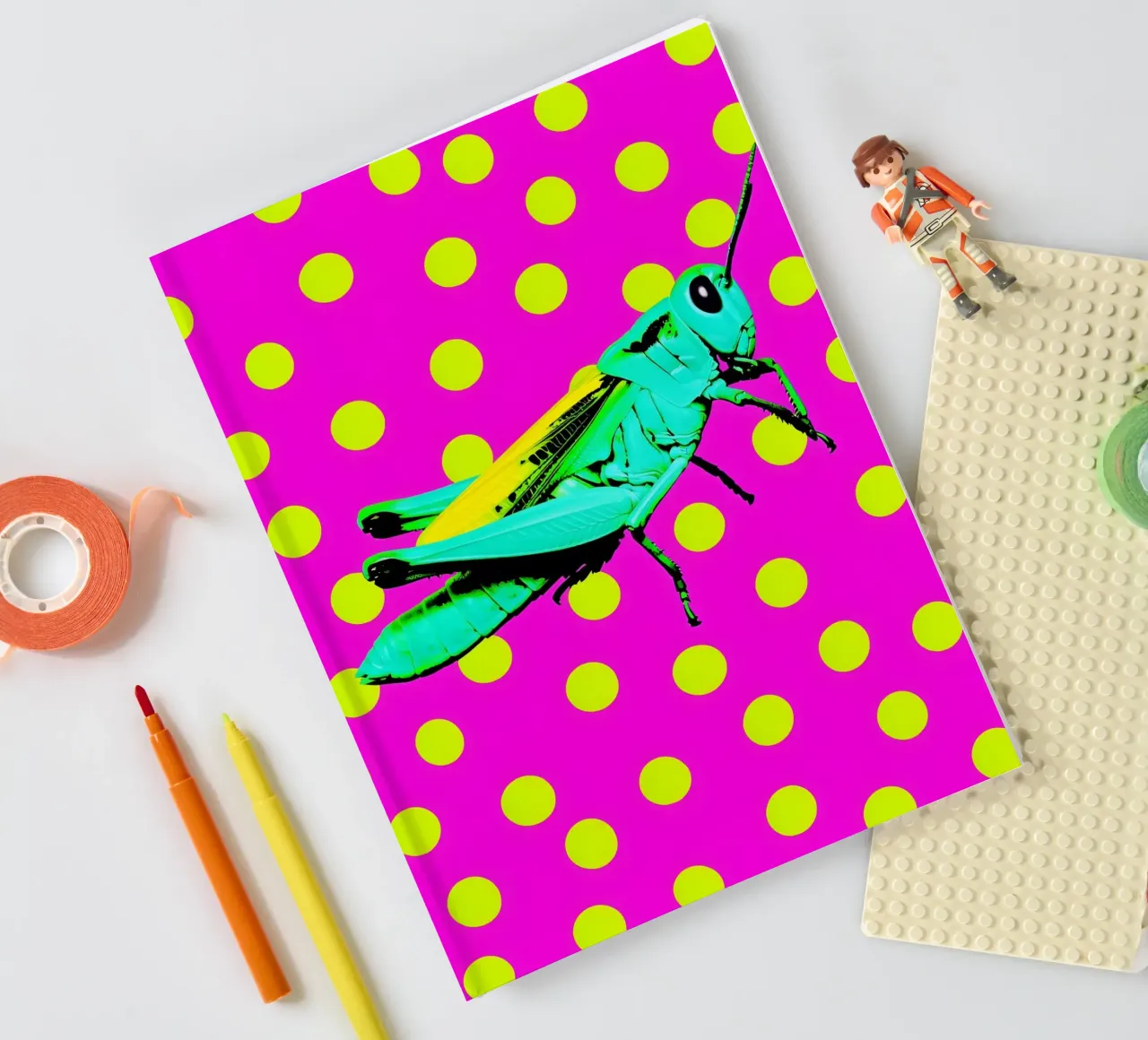 Grasshopper - Pop Art notebook by ColorCrash Gallery