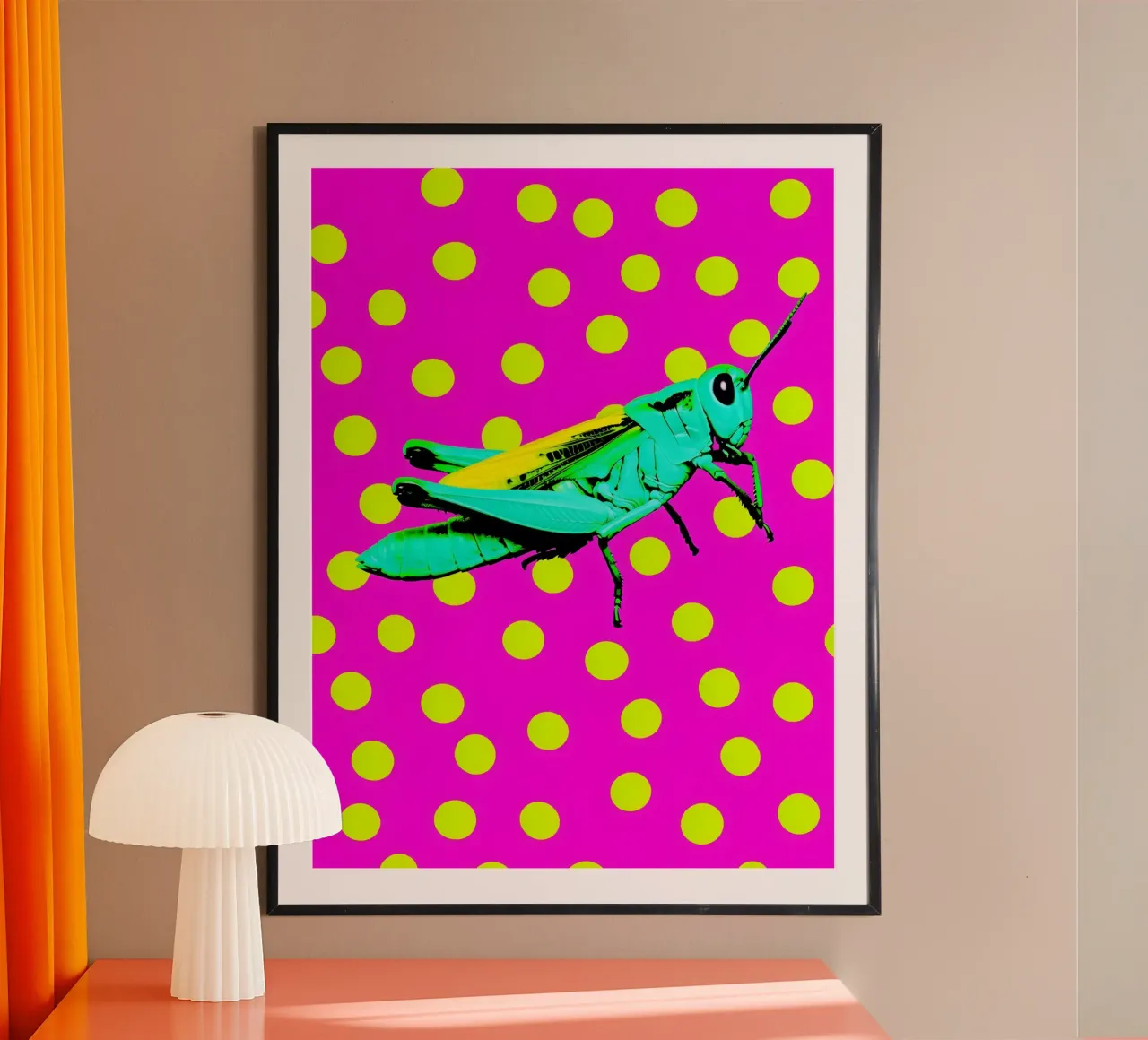 Grashüpfer - Pop Art Poster mit Kunststoffrahmen von ColorCrash Gallery