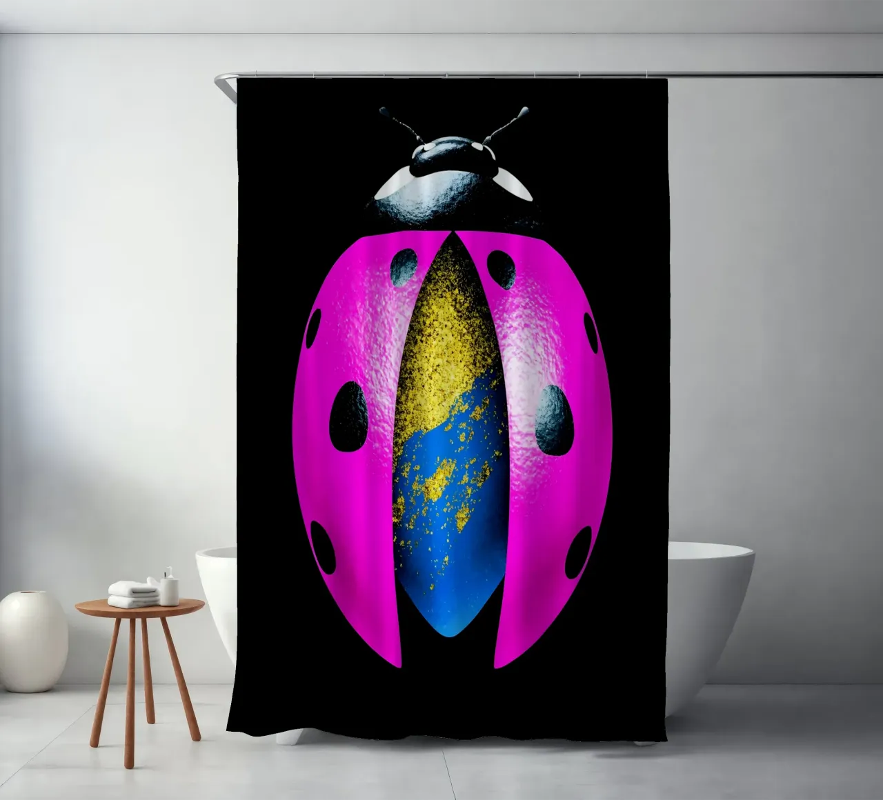 Ladybug - Pop Art shower curtain by ColorCrash Gallery