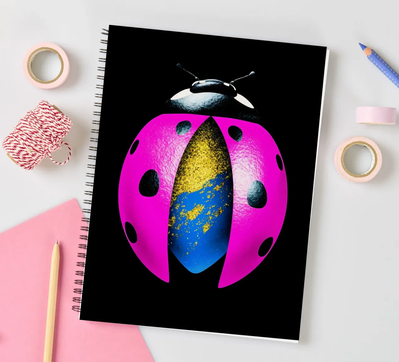 Ladybug - Pop Art spiral notebook by ColorCrash Gallery