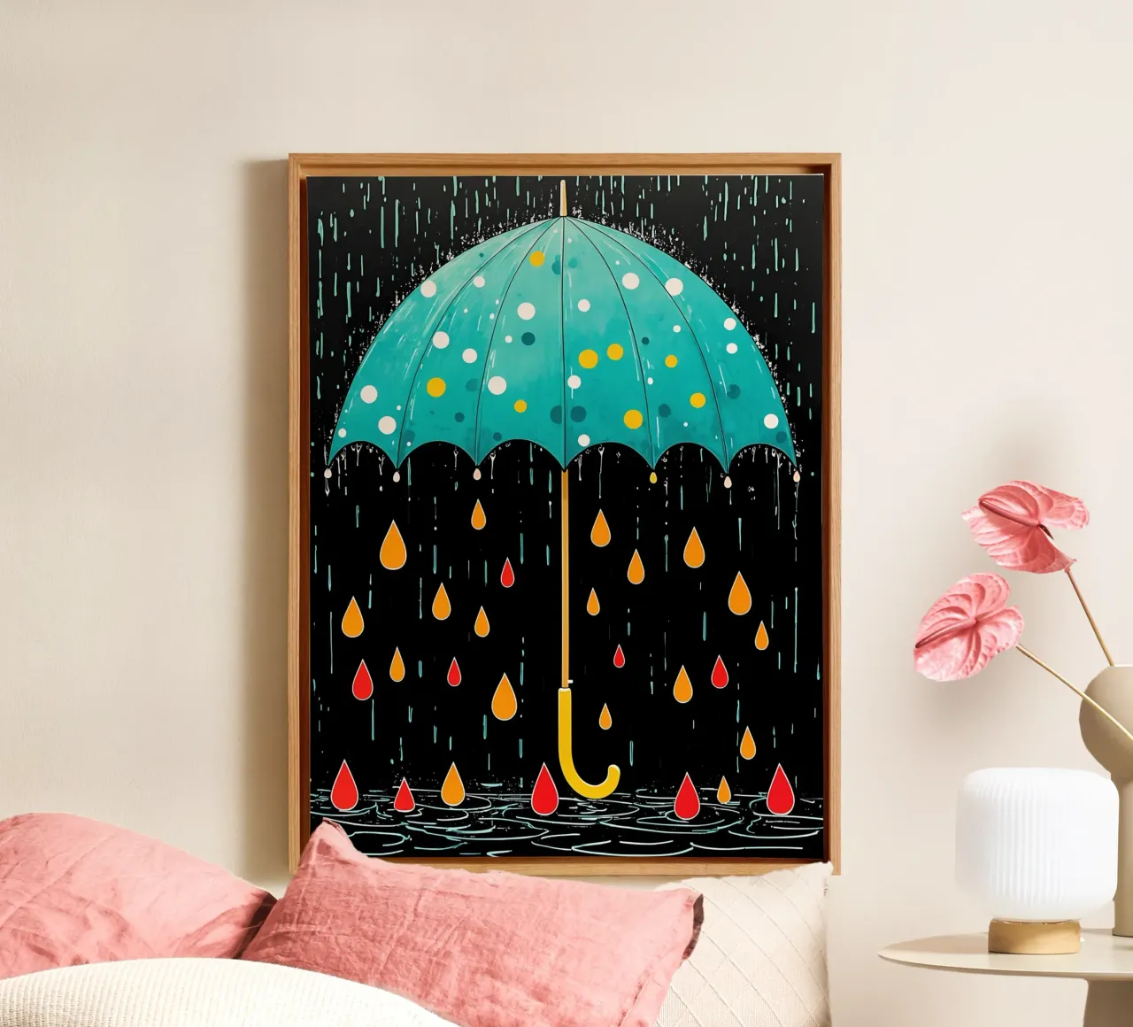 Paraplu - Pop Art canvas met Baklijst van ColorCrash Gallery