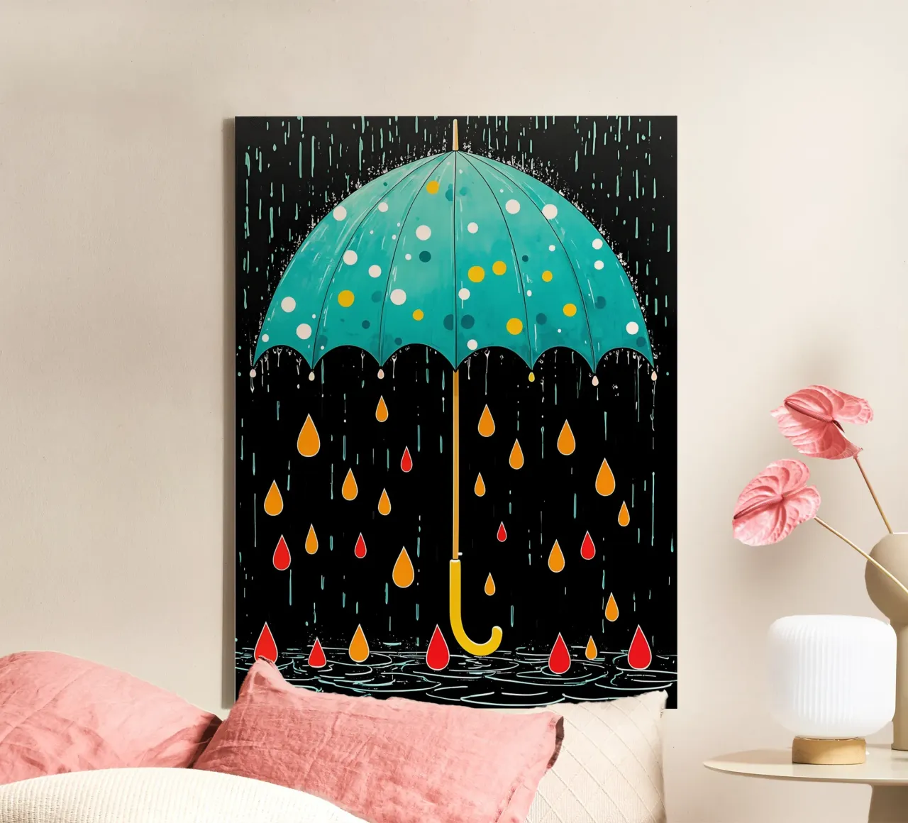 Paraplu - Pop Art canvas met Baklijst van ColorCrash Gallery