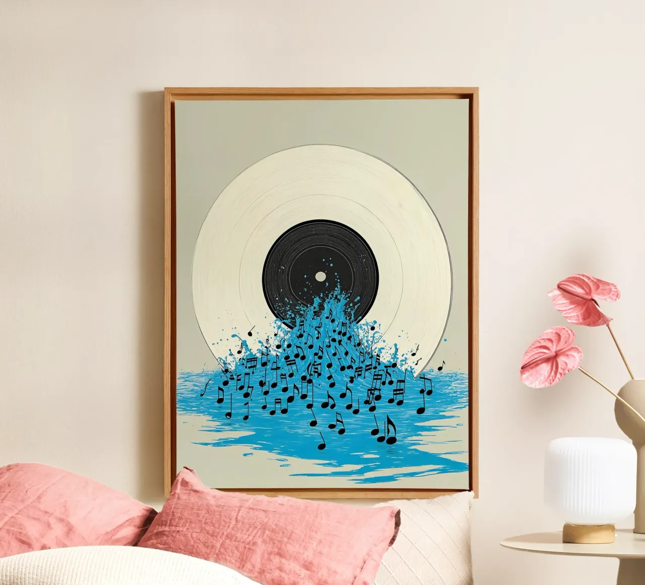 Muziek - Popart canvas met Baklijst van ColorCrash Gallery