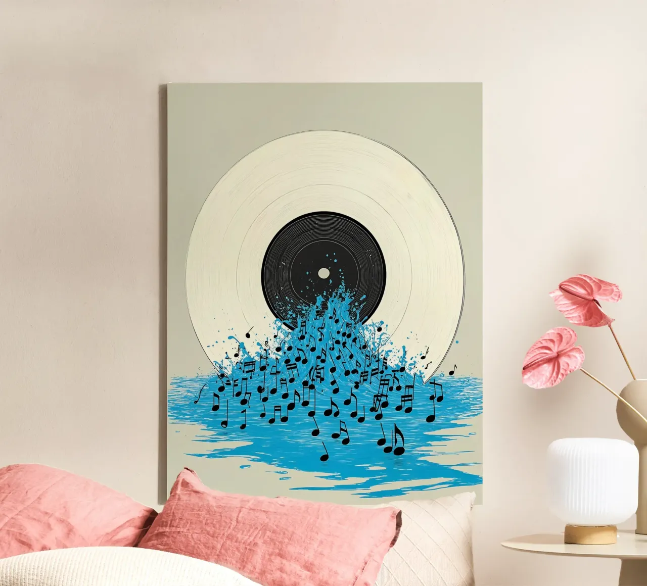 Muziek - Popart canvas met Baklijst van ColorCrash Gallery
