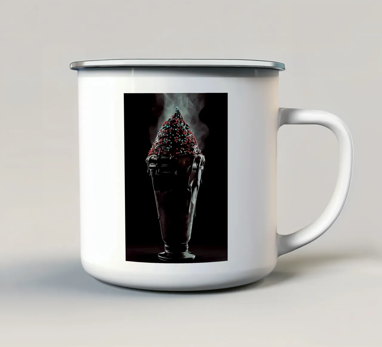 Frullato di cioccolato - Pop Art tazza in smalto da ColorCrash Gallery