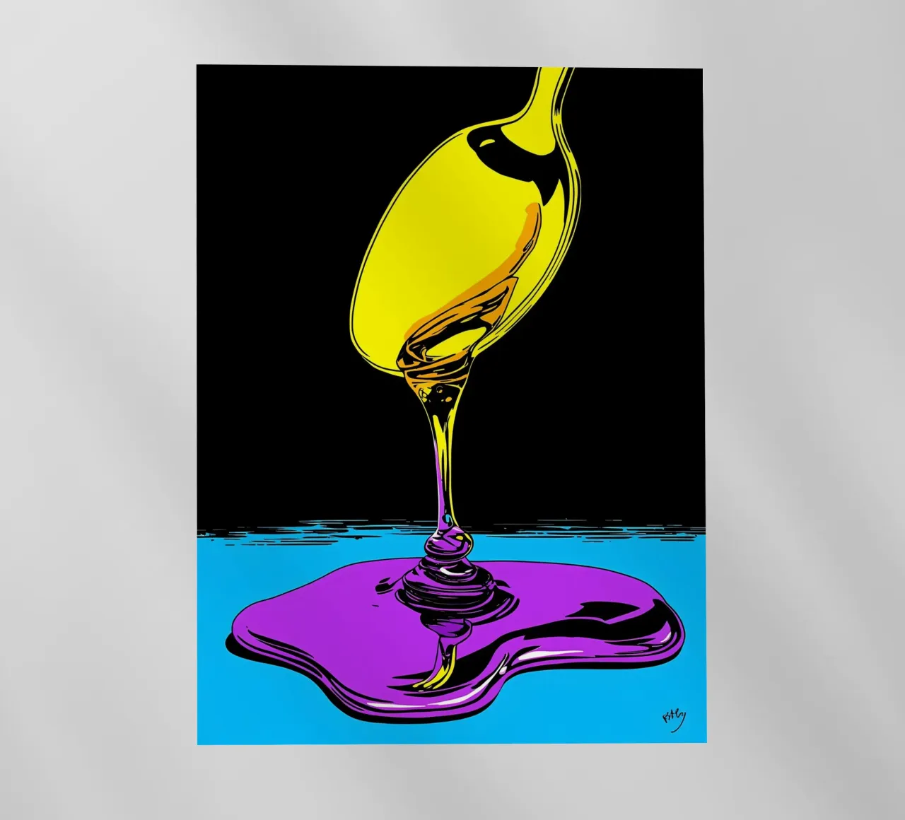 Miele che gocciola dal cucchiaio - Pop Art pellicola backlit da ColorCrash Gallery