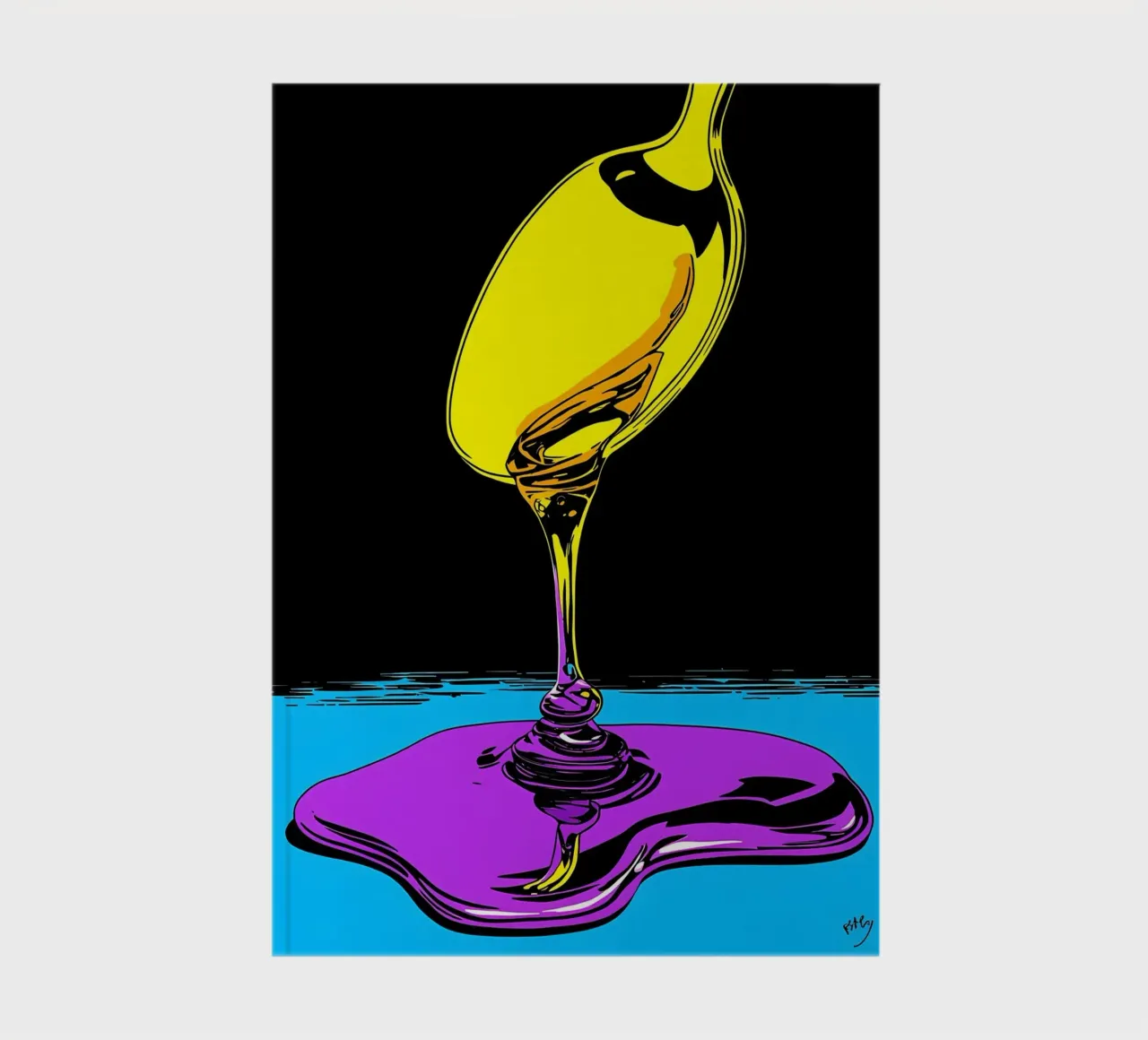 Honey Dripping From Spoon - Pop Art notebook by ColorCrash Gallery