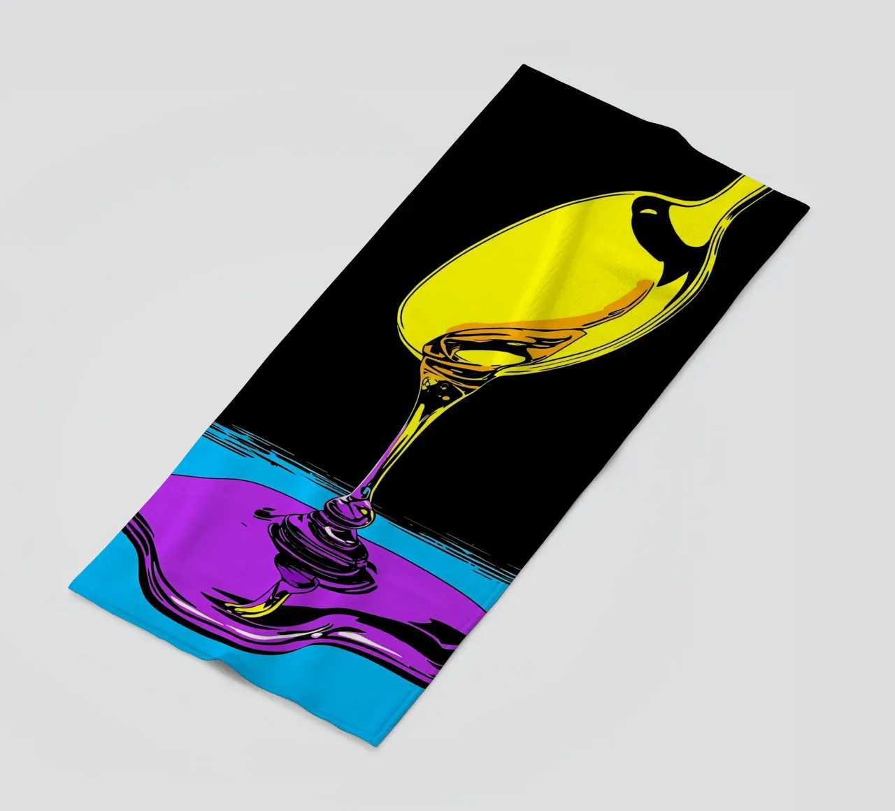 Miele che gocciola dal cucchiaio - Pop Art telo mare da ColorCrash Gallery