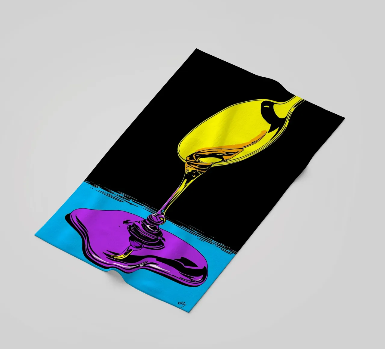 Miele che gocciola dal cucchiaio - Pop Art telo mare da ColorCrash Gallery
