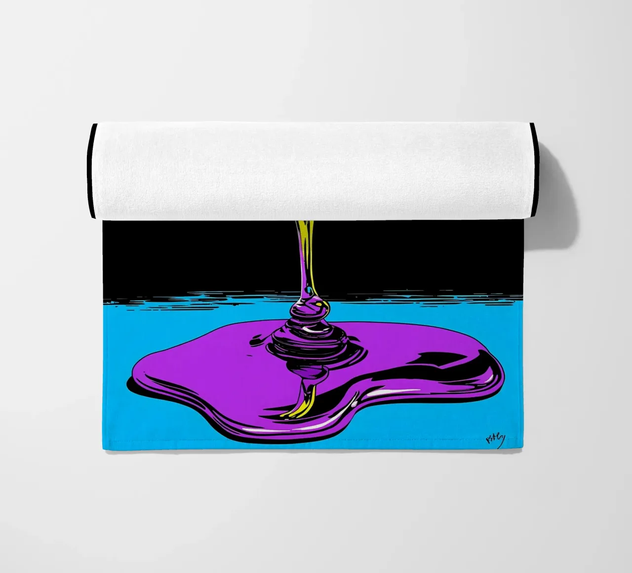 Miele che gocciola dal cucchiaio - Pop Art telo mare da ColorCrash Gallery