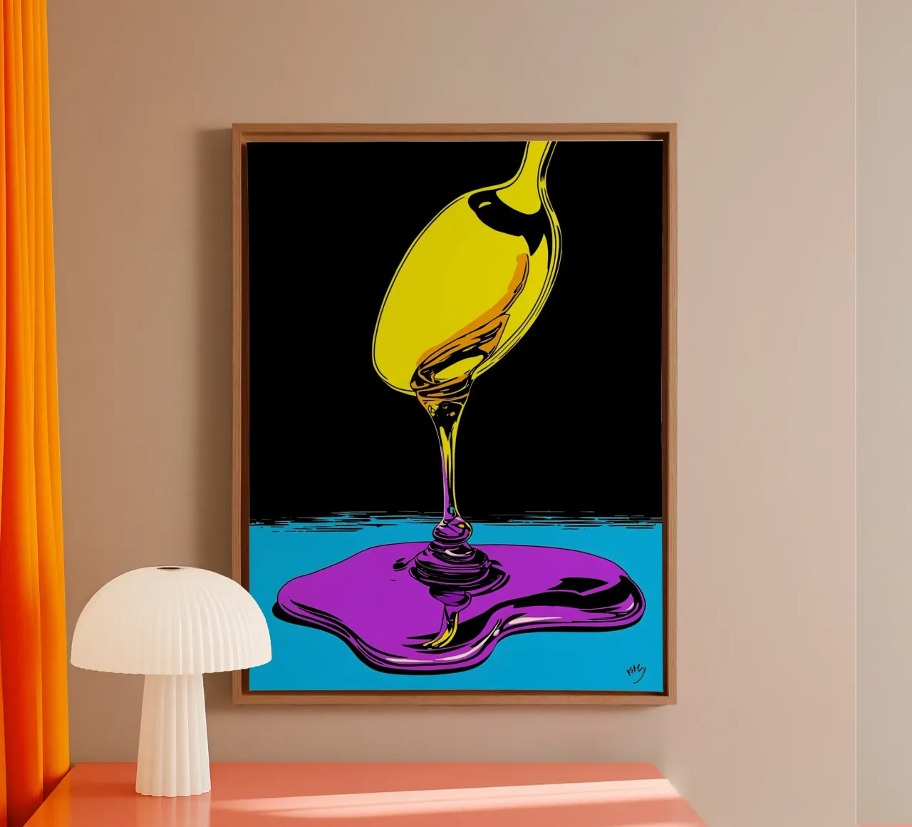 Honey Dripping From Spoon - Pop Art canvas with Floater frame by ColorCrash Gallery