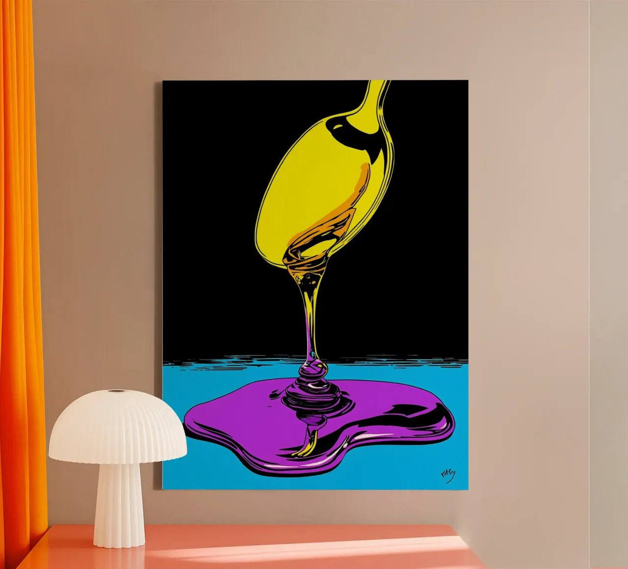 Honey Dripping From Spoon - Pop Art canvas with Floater frame by ColorCrash Gallery