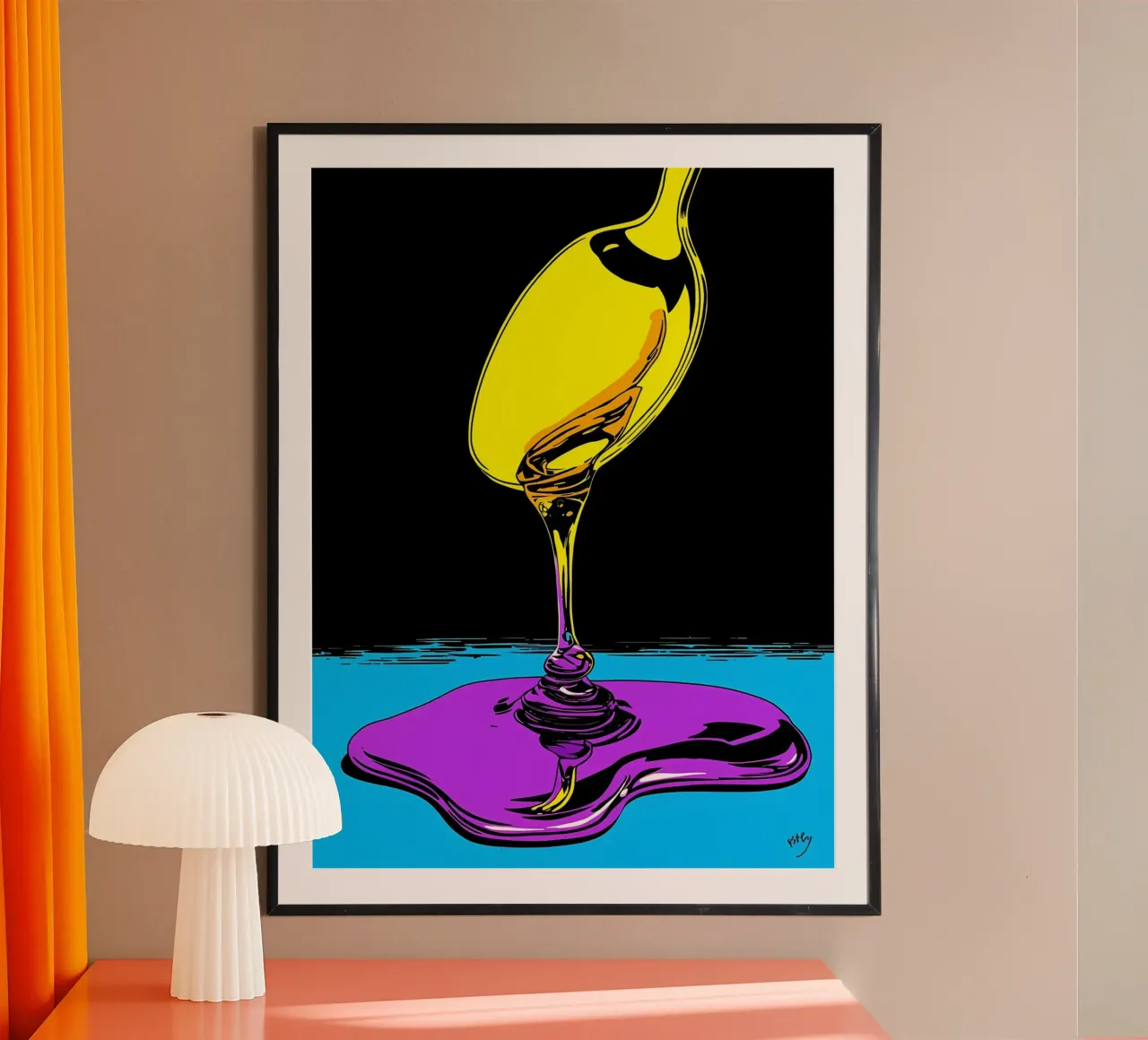 Miele che gocciola dal cucchiaio - Pop Art carta hahnemühle da ColorCrash Gallery