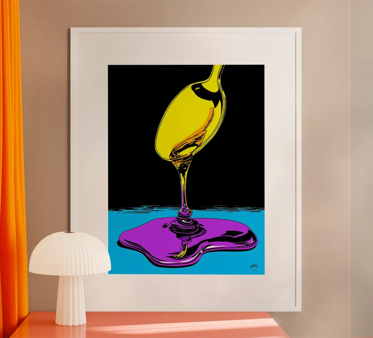Miele che gocciola dal cucchiaio - Pop Art carta hahnemühle da ColorCrash Gallery