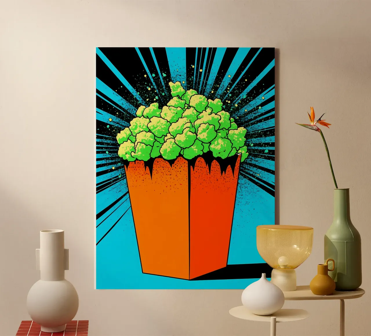 Popcorn - Pop Art canvas met Baklijst van ColorCrash Gallery