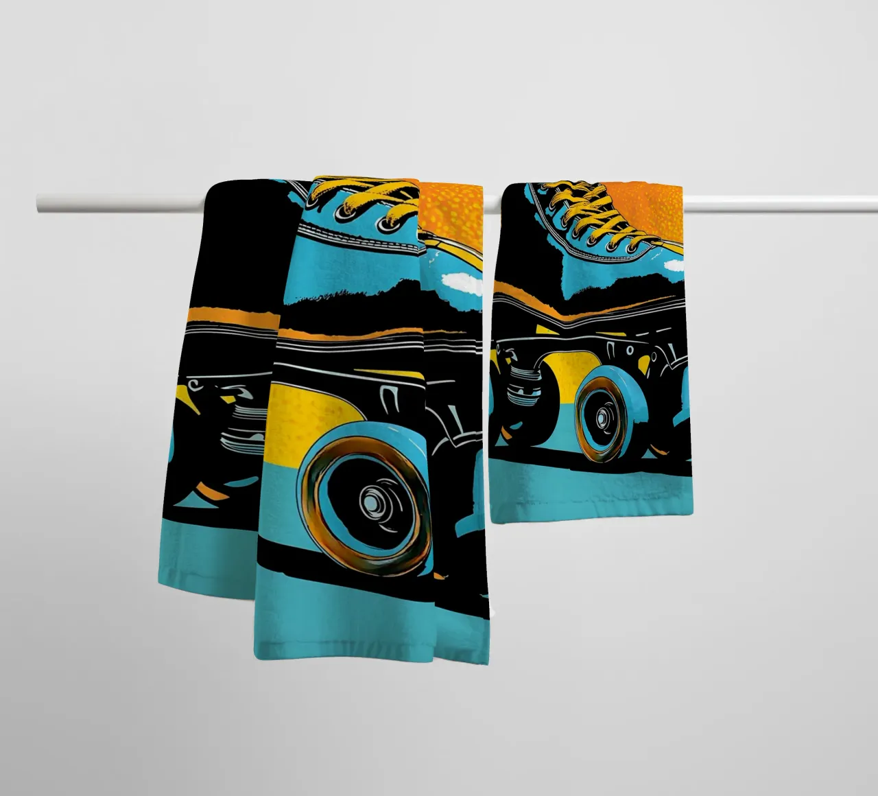 Pattini a rotelle - Pop Art asciugamano da bagno da ColorCrash Gallery